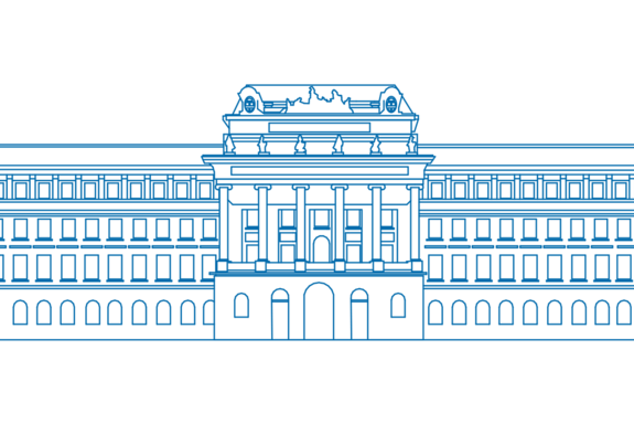 Zeichnerische Darstellung der TUW in Umrissen in blauer Farbe. 