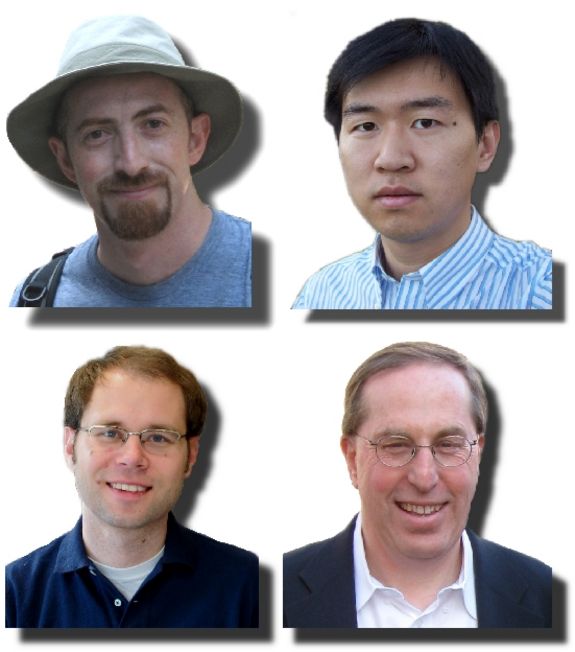 Research Group: Hakan E. Türeci (on the left at the top, ETH Zürich), Li Ge (on the right at the top, Yale), Stefan Rotter (on the left at the bottom, TU Vienna/Yale), A. Douglas Stone (on the right at the bottom, Yale)