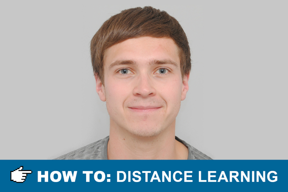 Porträtbild von Thomas Prand-Stritzko. Text: How to: Distance Learning