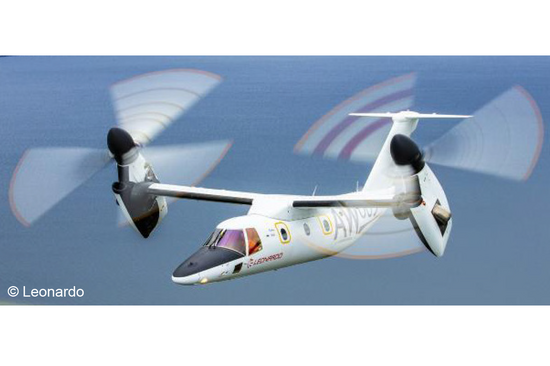 a plane of the titrotor project "ERICA" flying