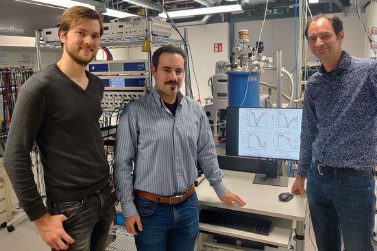 three people in the lab