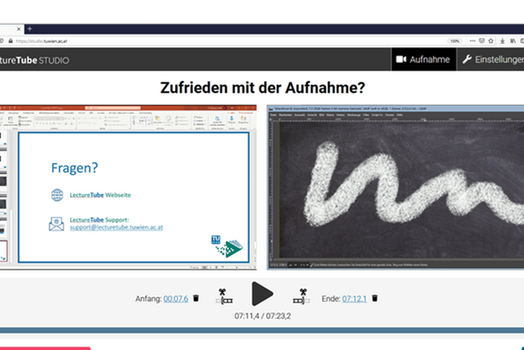 Vorschau einer Aufnahme mit LectureTube Studio Vorschau einer Aufnahme mit LectureTube Studio