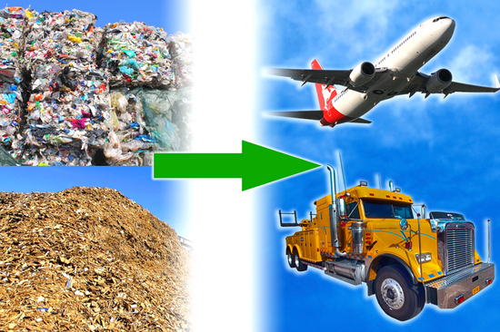 homogeneous waste to green fuels homogeneous plastic and wood waste to aircraft and trucks