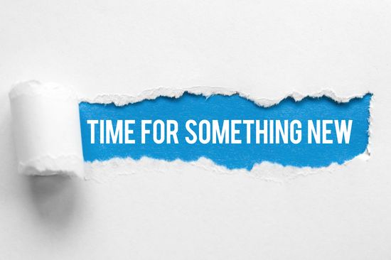 Dekoratives Bild mit dem Schriftzug "Time for something new".