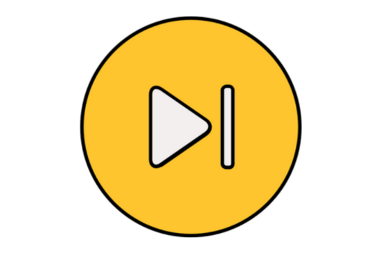 The yellow icon of a play/pause symbol is visible in the image.