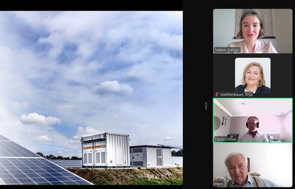 Helene Stanger online with Mario Ortner and Academic Director Hans Puxbaum