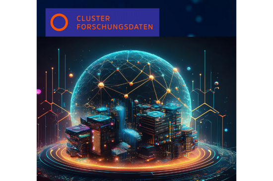 Cluster Logo auf einem dekorativen Bild.