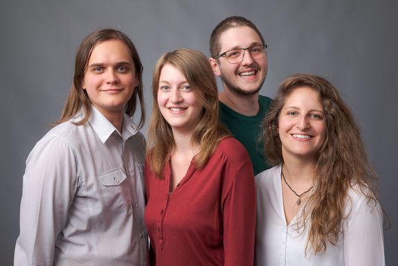 Das neue Vorsitzteam der Hochschülerinnen- und Hochschülerschaft (HTU)  für die Amtsperiode 1. Juli 2019 bis 30. Juni 2021: Thomas Traxler, Barbara Leckel, Gregor Mayr, Lisa Korner