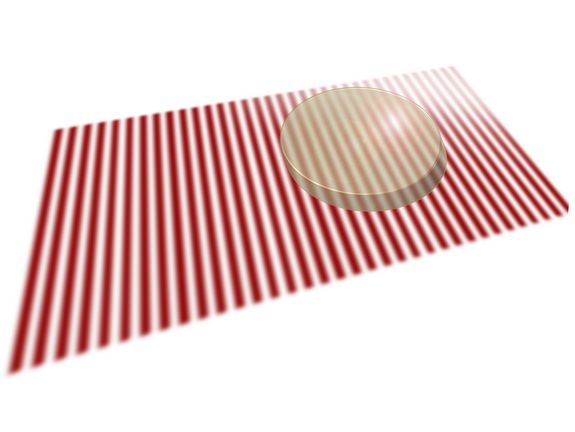 Eine Welle dringt in ein Material ein: Bei speziell designten nicht-hermitischen Materialien bleibt die Welle unbeeinflusst. Eine Welle dringt in ein Material ein: Bei speziell designten nicht-hermitischen Materialien bleibt die Welle unbeeinflusst.