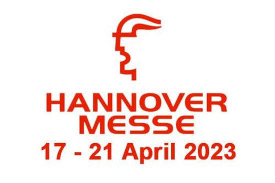 red Hannover Messe logo with date on white background