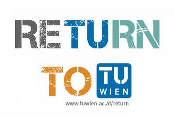 Logo "RETURN TO TU" - das "TU" darin blau