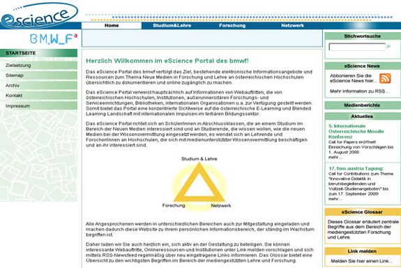 Screenshot eScience Portal