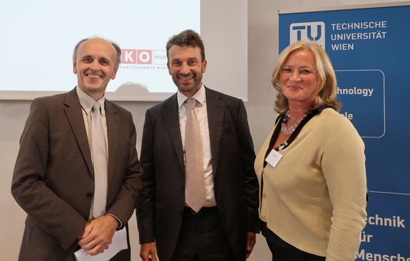 VR Prof. Johannes Fröhlich (TU Wien), Mag. Stefan Ehrlich-Adám (Wirtschaftskammer Wien und DI Regina Plas (Wirtschaftskammer Wien) v.l.n.r.