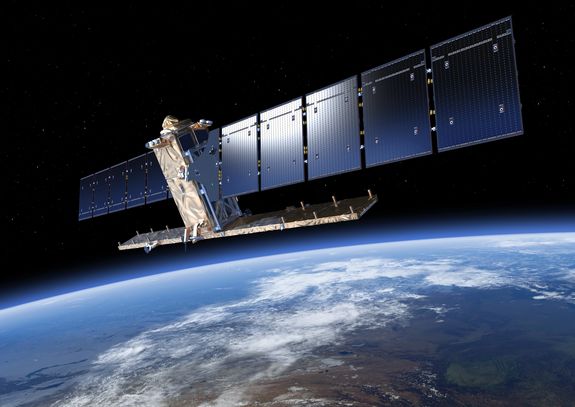 Der Sentinel-Satellit (Bild: ESA/ATG medialab) Der Sentinel-Satellit (Bild: ESA/ATG medialab)