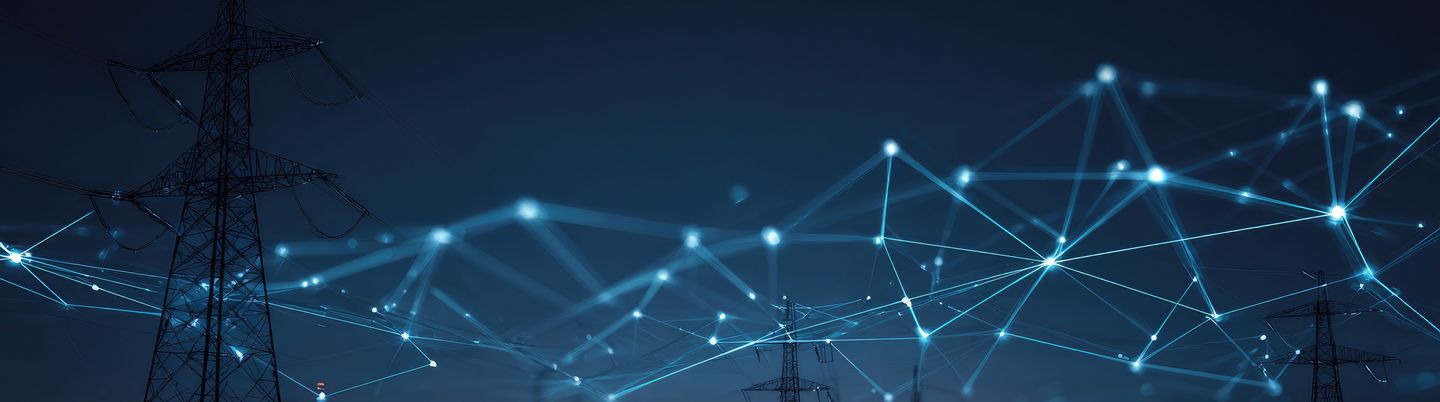 Stromnetzwerk bei Nacht 