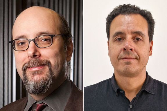 Porträtbilder von zwei Personen.