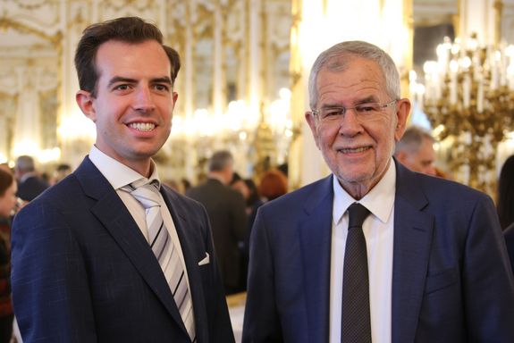 Danny Müller und Bundespräsident Alexander Van der Bellen bei der Körner-Preisverleihung. Foto: Ernst Müller 