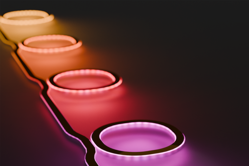 Graphical representation of luminous laser rings