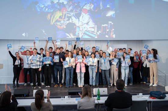cheering crowd on stage