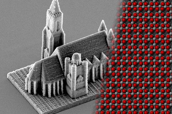 Wenn man die Materie auf fundamentaler Ebene versteht, kann man Materialwissenschaft für faszinierende Anwendungen einsetzen - etwa für die Erzeugung von Mikrostrukturen wie diesem Stefansdom mit einer Länge von nur etwa 50 µm.