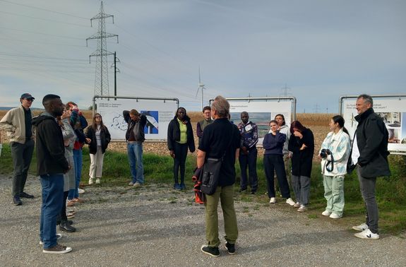 Group outside the wind turbine