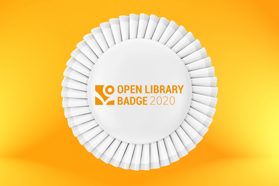 Logo Open Library Badge, Hintergrund gelb