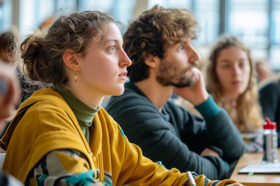 Das Foto zeigt Personen in einem Hörsaal.