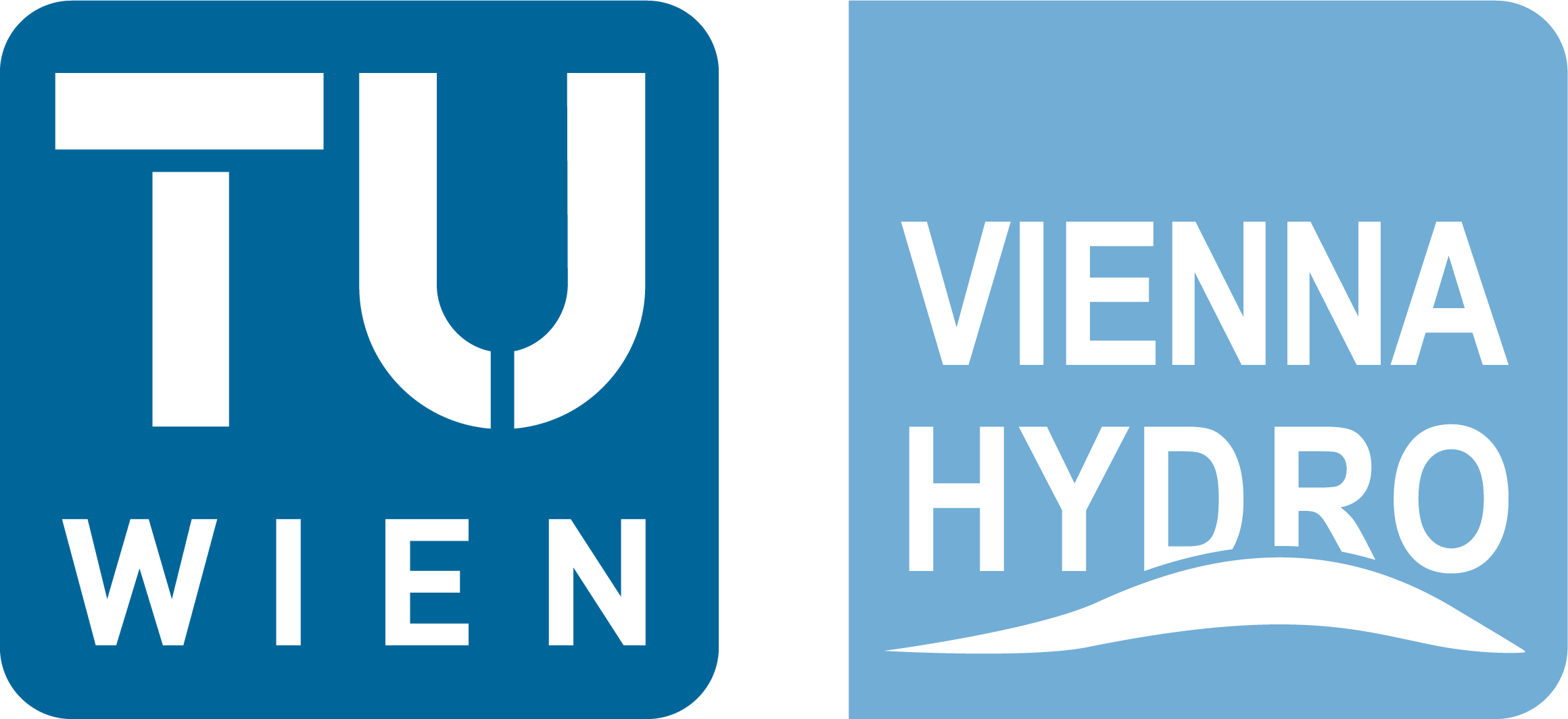 Logo Viennahydro - blue lettering