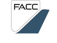 FACC Text links und Form eines Winglets rechts