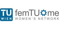 Logo femTUme - lettering 'femTUme Women's Network'