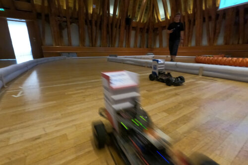 Two race cars on the race track