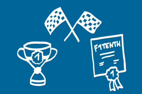 Symbols for racing: flags, trophy, certificate
