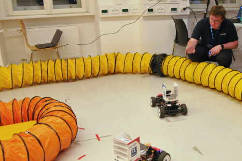 Cars on the demonstration track and explaining their actions