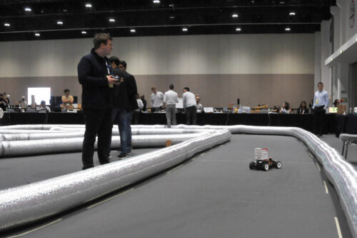 Testing the car on the track