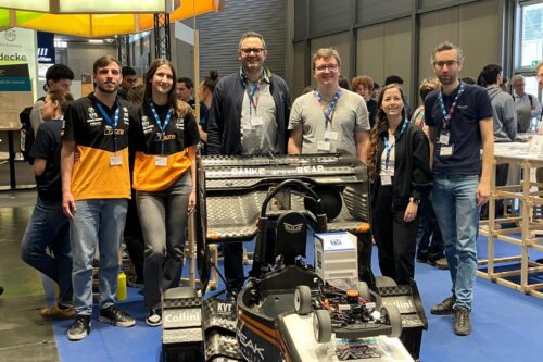 Representatives of Team Scuderia Segfault and TU Wien Racing Team at BeSt study faire