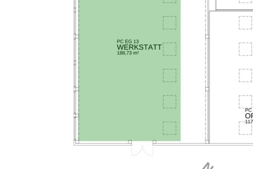 Simplified drawing of the lab space