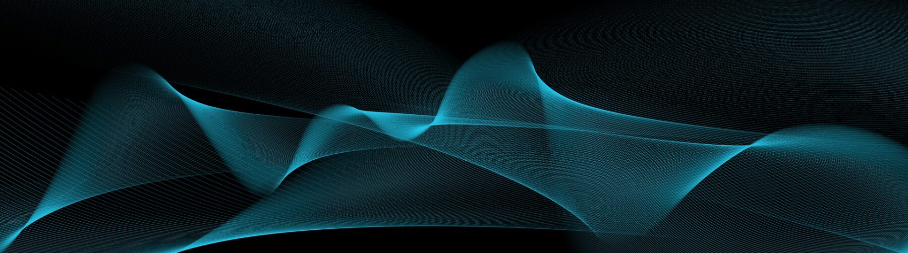 Abstract blue wave on black background