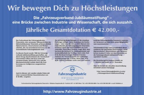 Poster Fahrzeugverband Jubiläumsstiftung