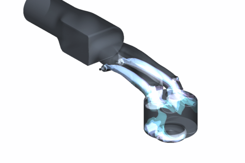 Simulated mixture distribution of a hydrogen engine