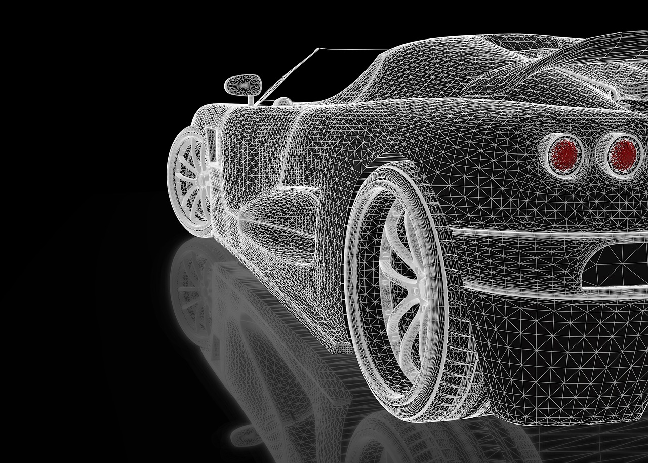 Three dimensional graphic of a car