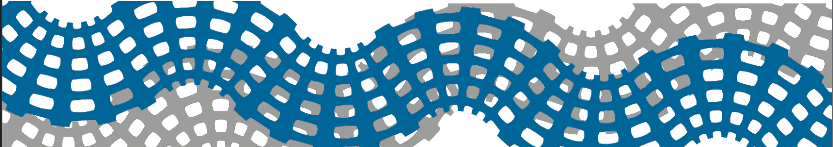 Symbolische Darstellung von zwei Mikrostrukturen in den Farben Blau und Grau