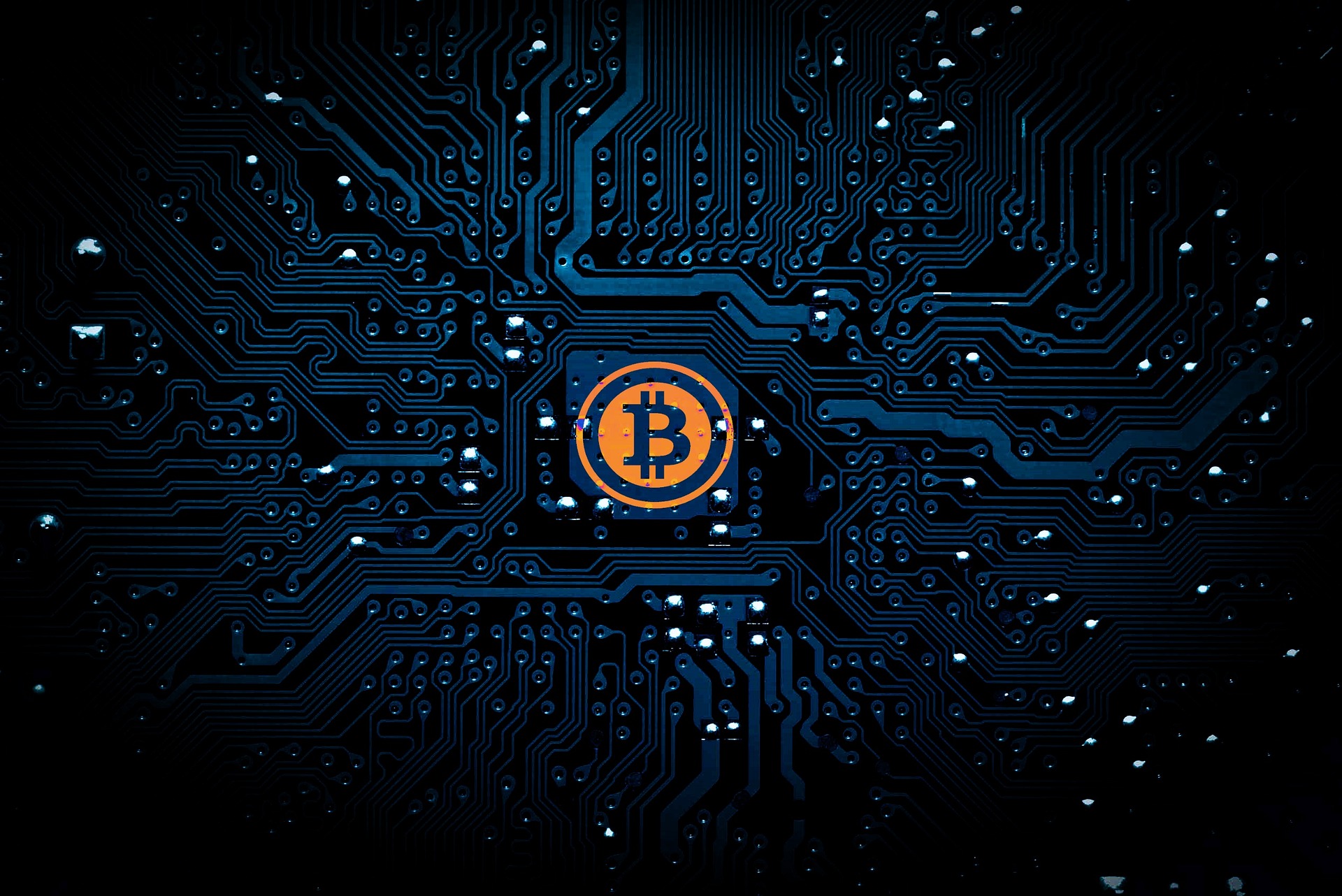 Bitcoin Logo auf PCB